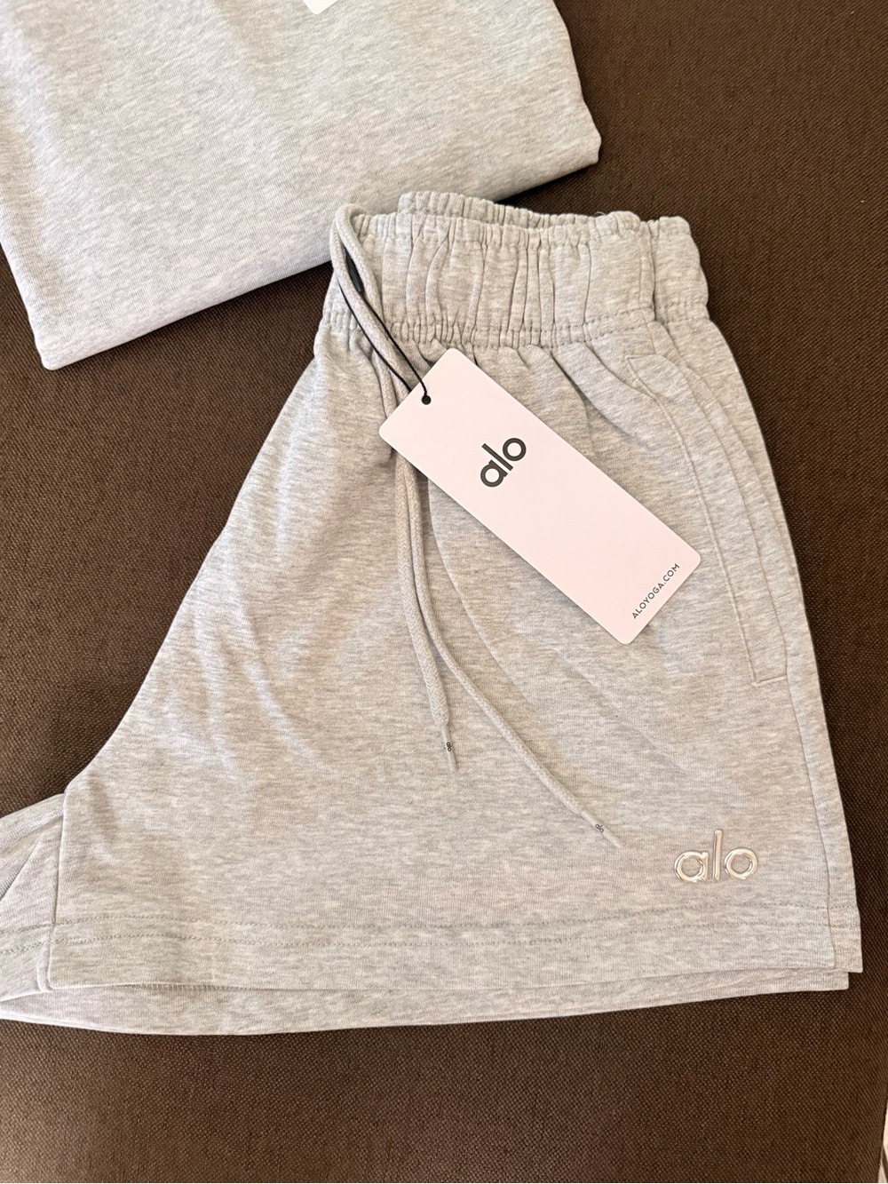 ALO Yoga set Light Gray Athletic Shorts - Elastic Waist - Picture 3 of 3